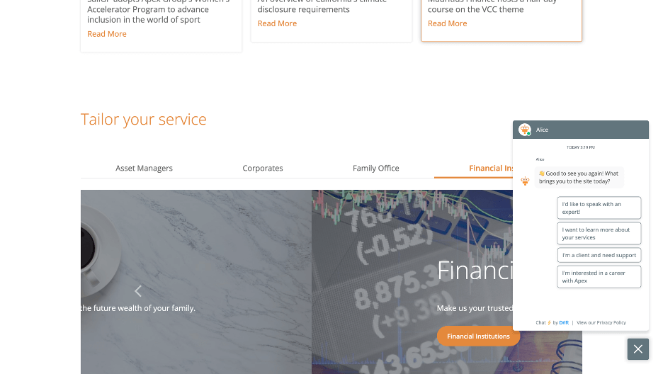 Apex website screenshot