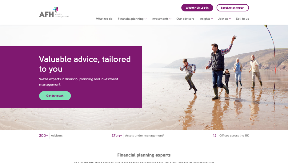 AFH Wealth Management website screenshot