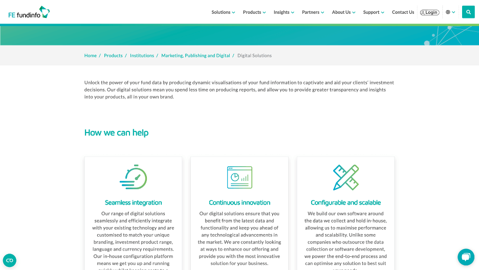 FE fundinfo website screenshot