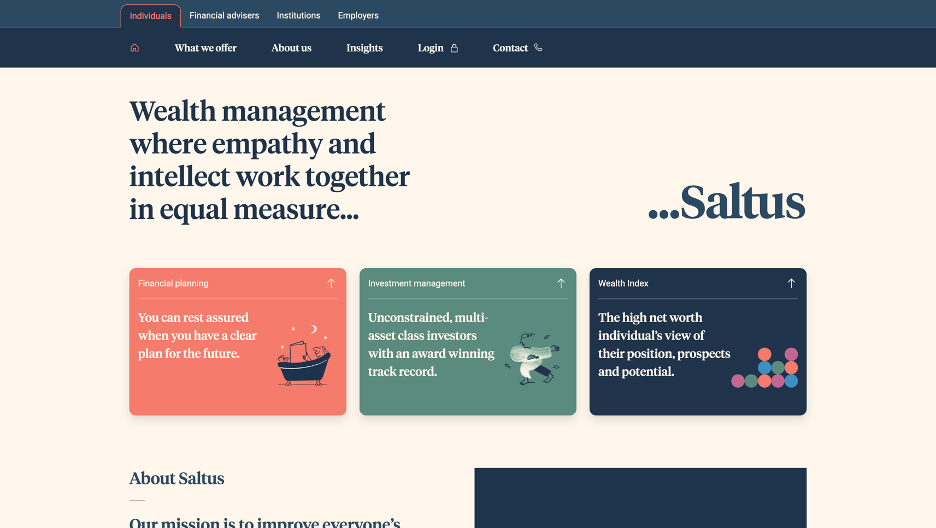 Saltus website screenshot
